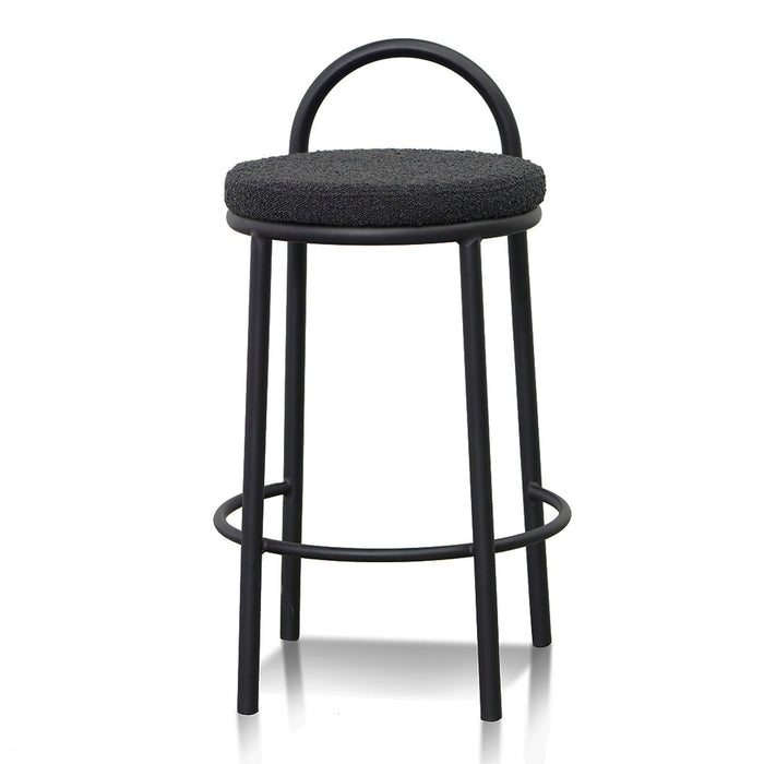 CBS8458-FH 63cm Bar Stool - Black Boucle (Set of 2)