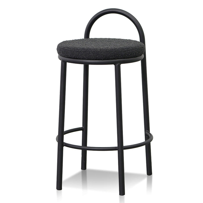 CBS8458-FH 63cm Bar Stool - Black Boucle (Set of 2)