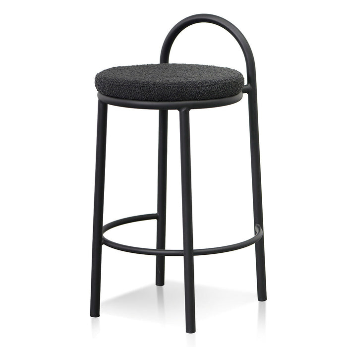 CBS8458-FH 63cm Bar Stool - Black Boucle (Set of 2)