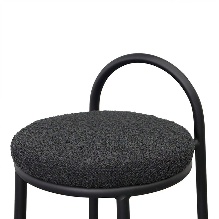 CBS8458-FH 63cm Bar Stool - Black Boucle (Set of 2)