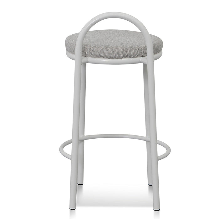 CBS8459-FH 63cm White Frame Bar Stool - Coastal Light Grey (Set of 2)