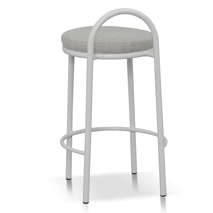 CBS8459-FH 63cm White Frame Bar Stool - Coastal Light Grey (Set of 2)