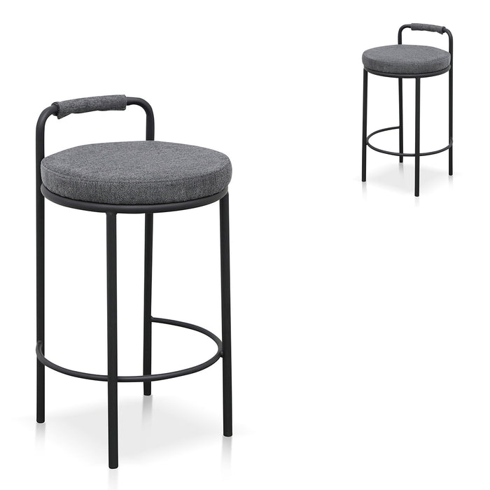 CBS8460-FHx2 65cm Bar Stool - Charcoal Grey (Set of 2)