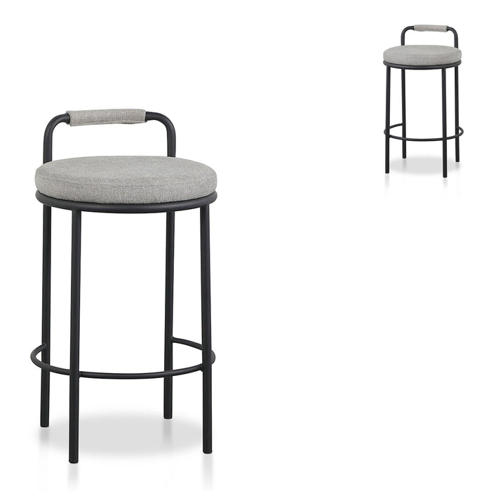 CBS8461-FHx2 65cm Bar Stool - Coastal Light Grey (Set of 2)