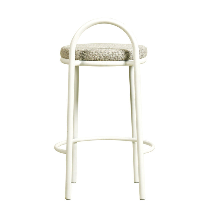 CBS8599-FH 63cm White Frame Bar Stool - Clay Grey (Set of 2)