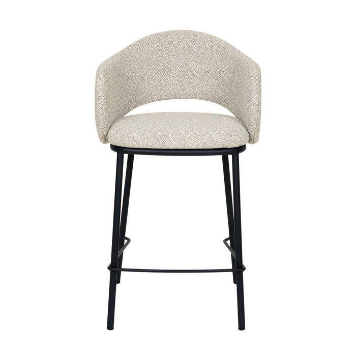 CBS8605-FHx2 65cm Black Bar Stool - Clay Grey (Set of 2)