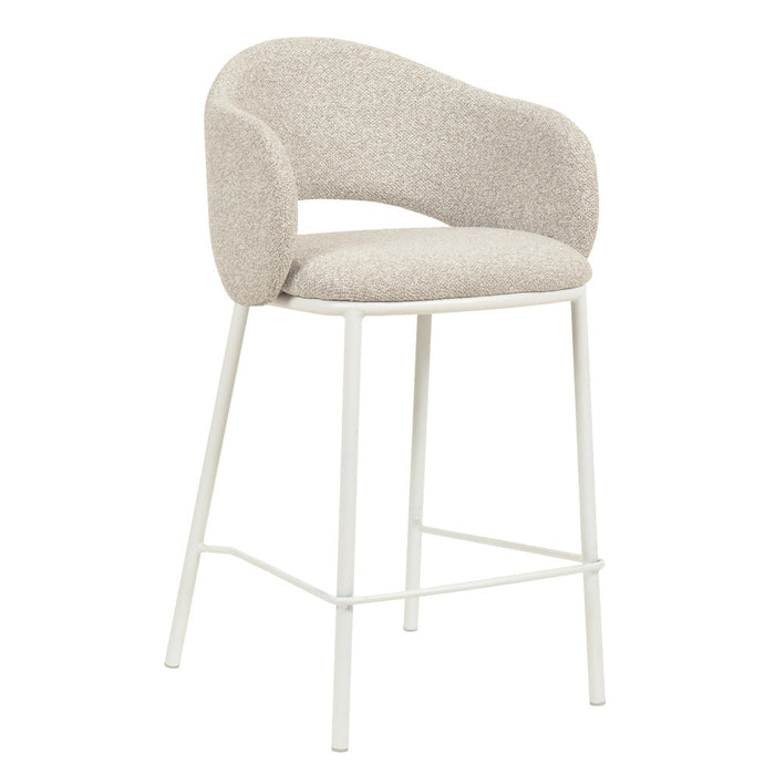 CBS8606-FHx2 65cm White Bar Stool - Clay Grey (Set of 2)