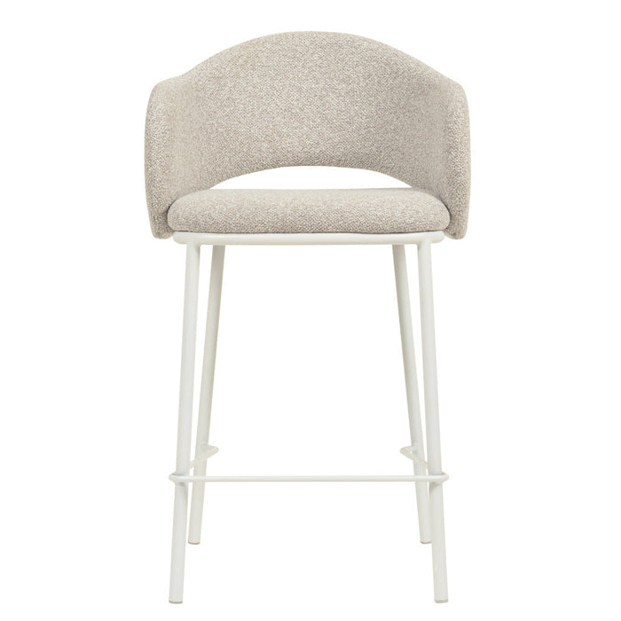 CBS8606-FHx2 65cm White Bar Stool - Clay Grey (Set of 2)