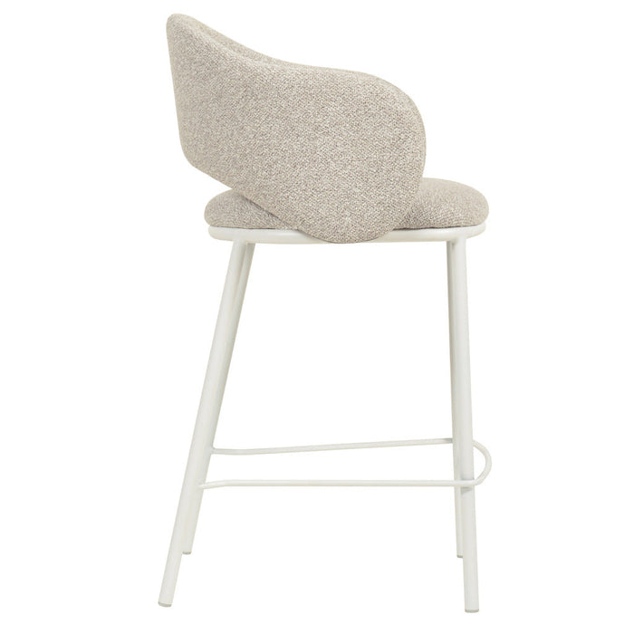 CBS8606-FHx2 65cm White Bar Stool - Clay Grey (Set of 2)