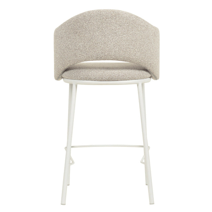 CBS8606-FHx2 65cm White Bar Stool - Clay Grey (Set of 2)