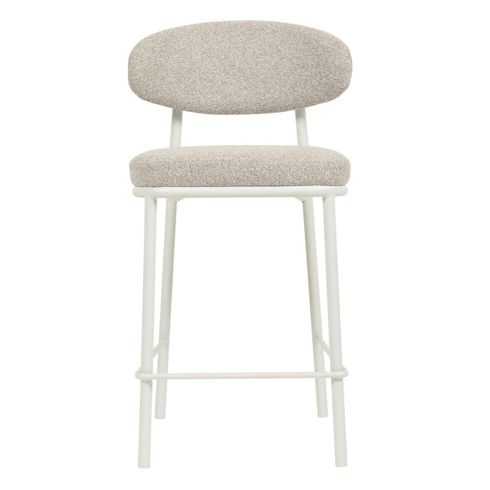 CBS8607-FHx2 65cm White Bar Stool - Clay Grey (Set of 2)