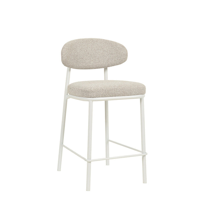 CBS8607-FHx2 65cm White Bar Stool - Clay Grey (Set of 2)