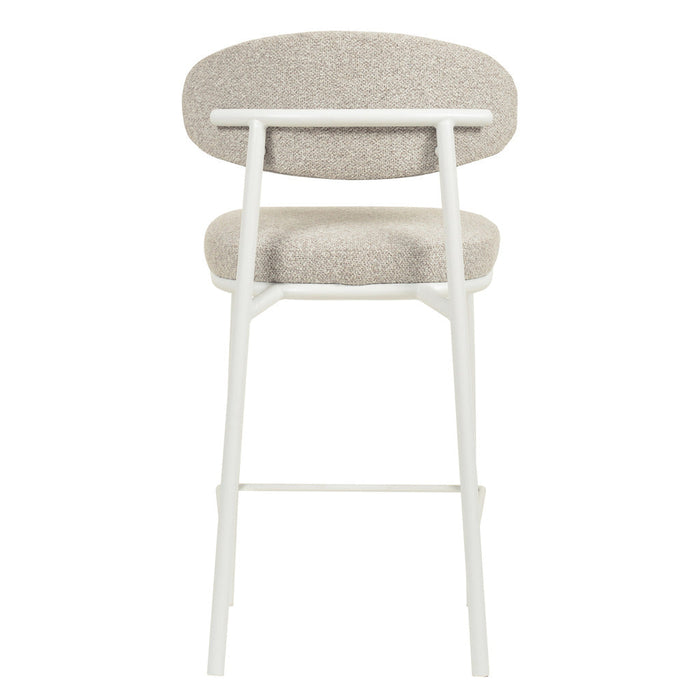 CBS8607-FHx2 65cm White Bar Stool - Clay Grey (Set of 2)