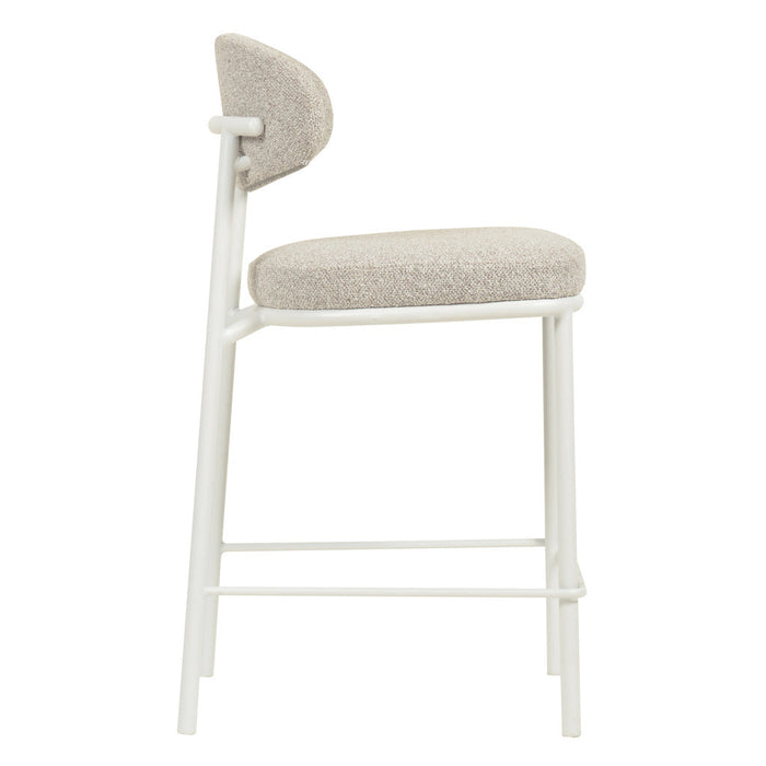 CBS8607-FHx2 65cm White Bar Stool - Clay Grey (Set of 2)