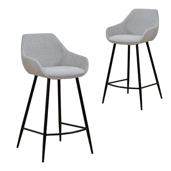 CBS8632-SE - 68cm Fabric Bar Stool - Spec Grey - (Set of 2)