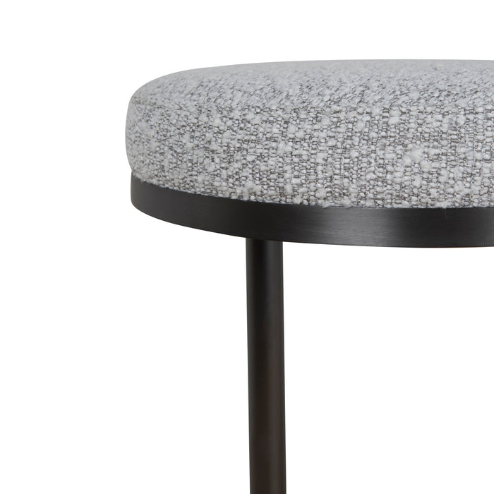 CBS8844-BS 68cm Brush Black Bar Stool - Silver Grey Boucle