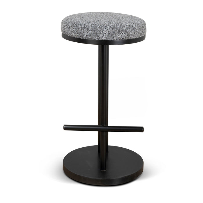 CBS8846-BS 68cm Black Bar Stool - Graphite Grey Boucle