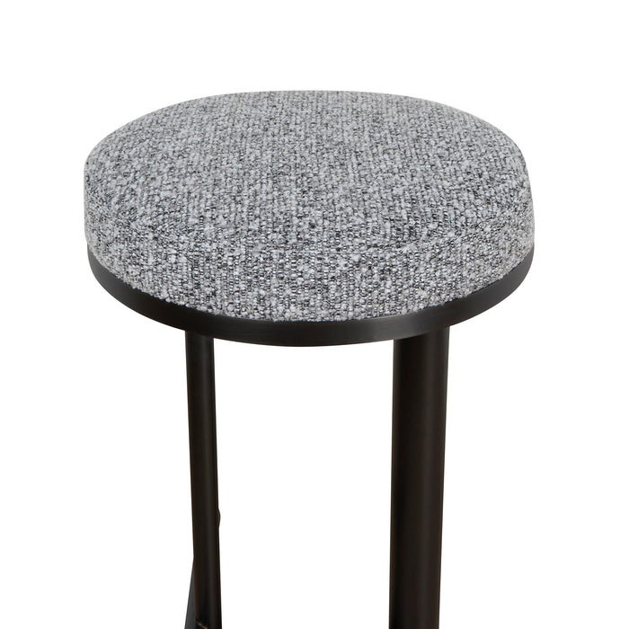 CBS8846-BS 68cm Black Bar Stool - Graphite Grey Boucle