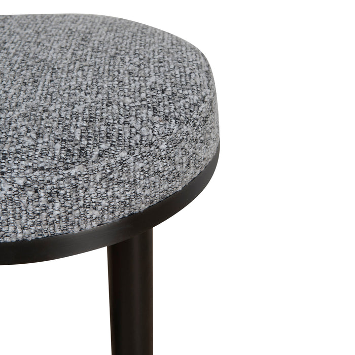 CBS8846-BS 68cm Black Bar Stool - Graphite Grey Boucle