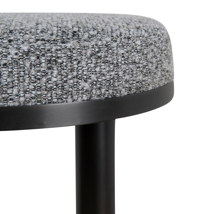 CBS8846-BS 68cm Black Bar Stool - Graphite Grey Boucle