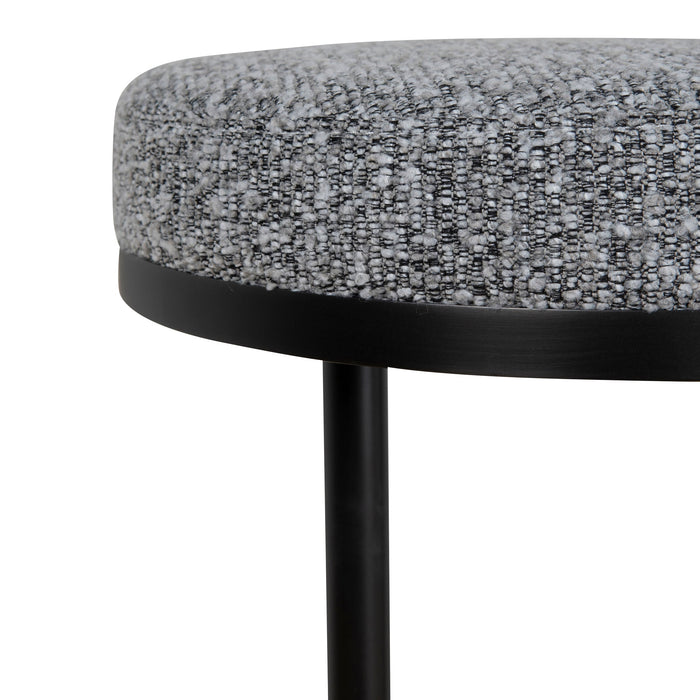 CBS8846-BS 68cm Black Bar Stool - Graphite Grey Boucle