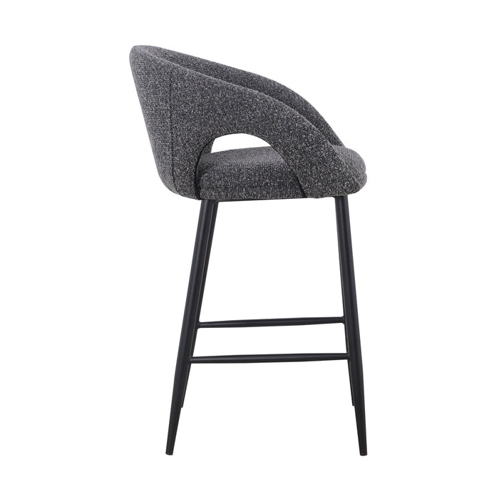 CBS8900-ST 65cm Bar Stool - Anthracite Grey Boucle (Set of 2)