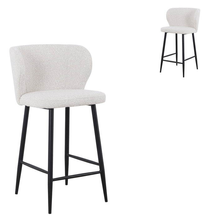 CBS8903-ST 65cm Bar Stool - Pearl Grey Boucle (Set of 2)