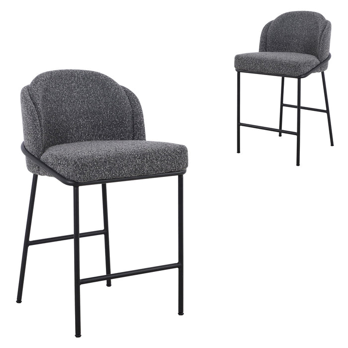 CBS8904-ST 65cm Bar Stool - Anthracite Grey Boucle (Set of 2)