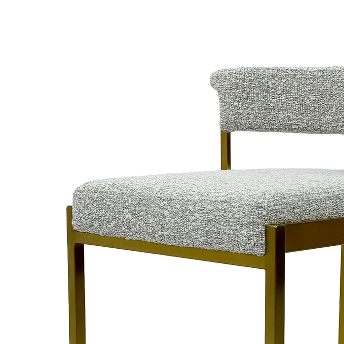 CBS8924-BS Silver Grey Boucle Bar Stool - Golden Base