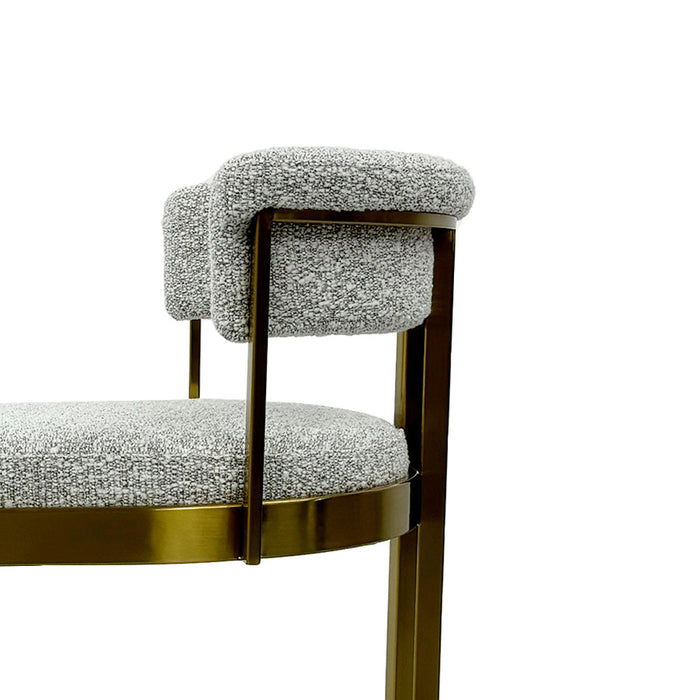 CBS8924-BS Silver Grey Boucle Bar Stool - Golden Base