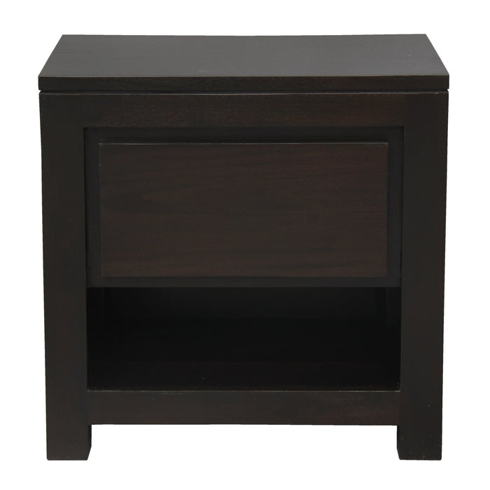 Amsterdam 1 Drawer Bedside Table (Chocolate)