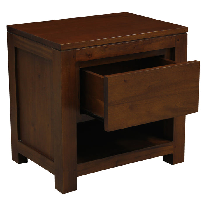 Amsterdam 1 Drawer Bedside Table (Mahogany)