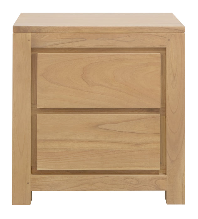 Amsterdam Solid White Cedar 2-Drawer Bedside Table (Natural)