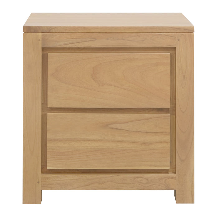 Amsterdam Solid White Cedar 2-Drawer Bedside Table (Natural)