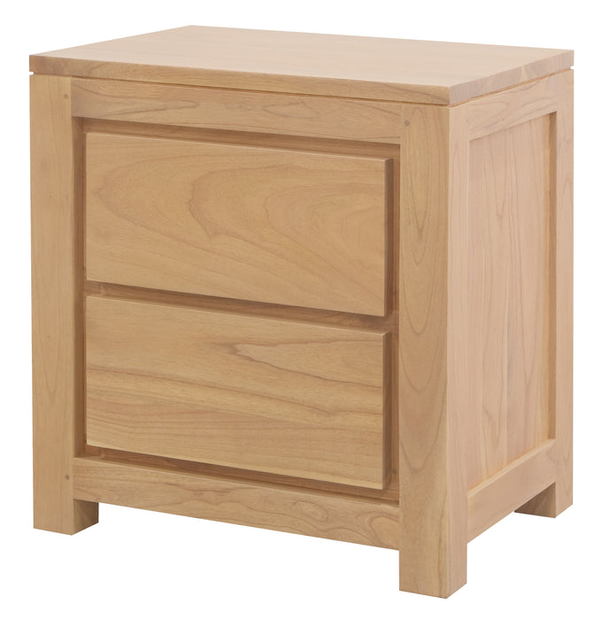 Amsterdam Solid White Cedar 2-Drawer Bedside Table (Natural)