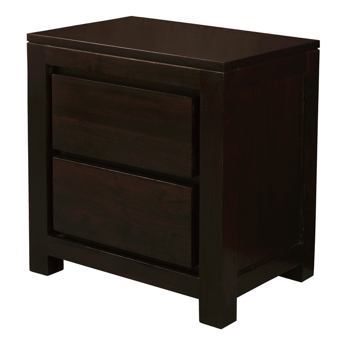 Amsterdam 2 Drawer Bedside Table (Chocolate)