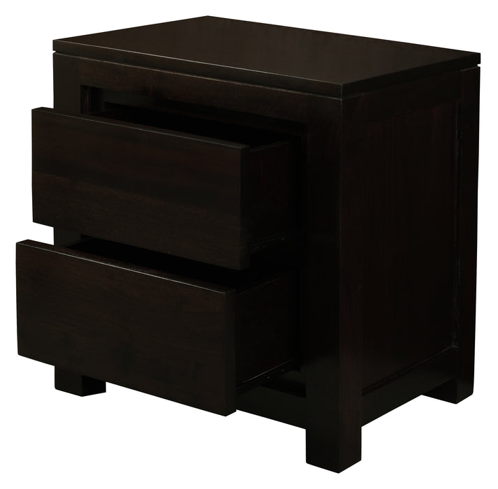 Amsterdam 2 Drawer Bedside Table (Chocolate)