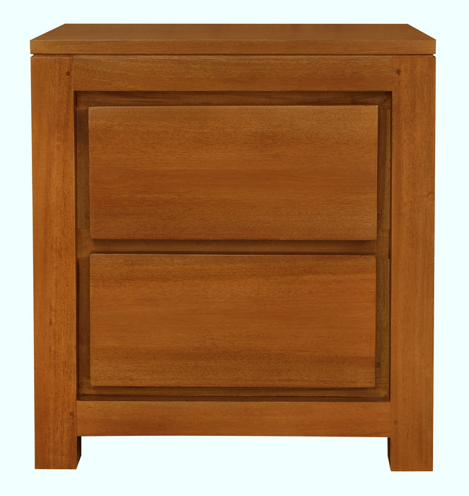 Amsterdam 2 Drawer Bedside Table (Light Pecan)