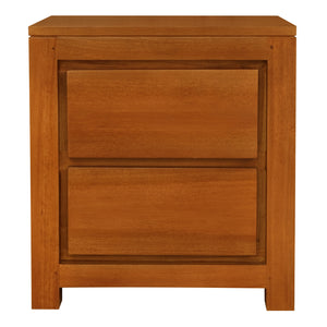 Amsterdam 2 Drawer Bedside Table (Light Pecan)