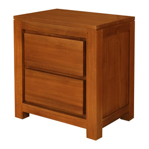 Amsterdam 2 Drawer Bedside Table (Light Pecan)