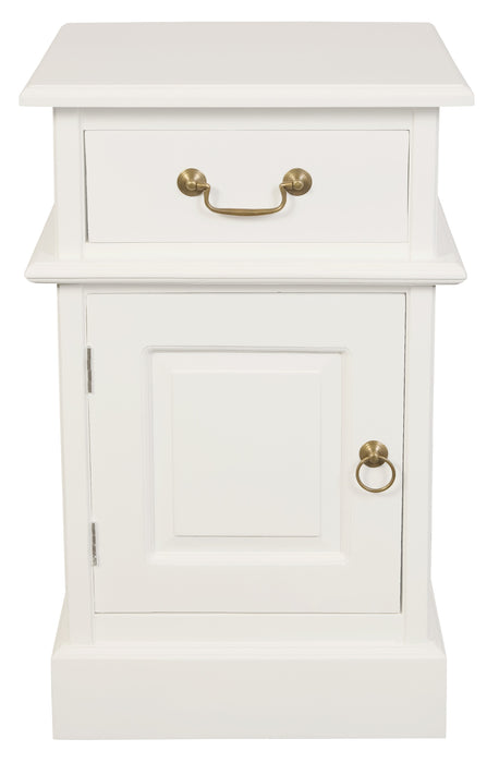 Tasmania 1 Solid Door 1 Drawer Bedside - Left (White)