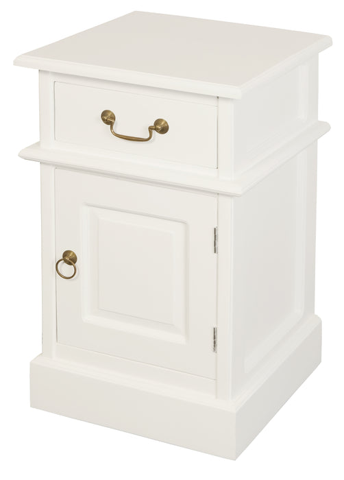 Tasmania 1 Solid Door 1 Drawer Bedside - Right (White)