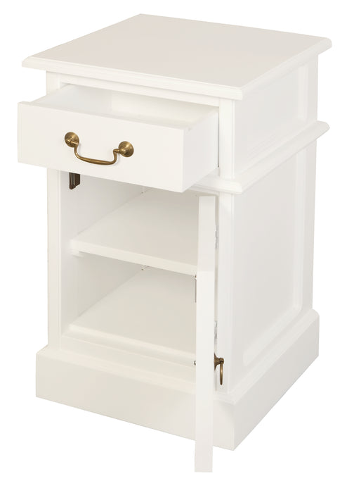 Tasmania 1 Solid Door 1 Drawer Bedside - Right (White)