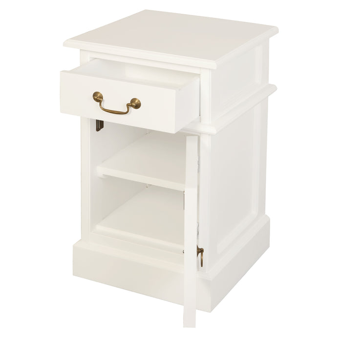 Tasmania 1 Solid Door 1 Drawer Bedside - Right (White)