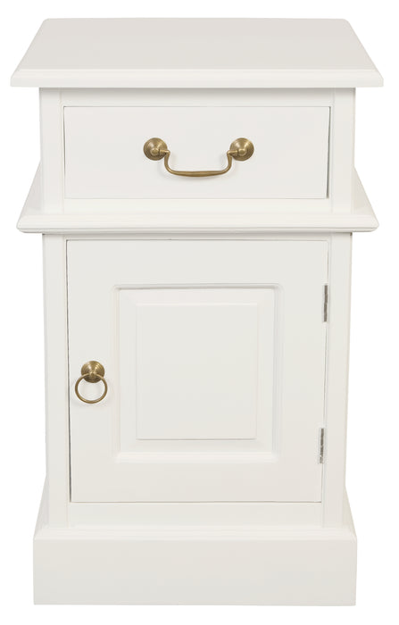 Tasmania 1 Solid Door 1 Drawer Bedside - Right (White)