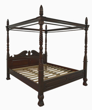 Jepara 4 Poster King Size Bed (Mahogany)