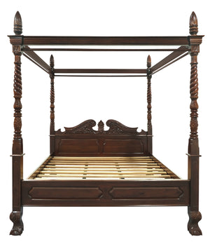 Jepara 4 Poster Queen Size Bed (Mahogany)