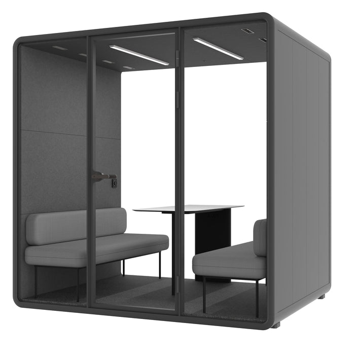 Evolve 4 Person Large Meeting Pod - Black by Humble Office