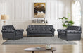 Barclay 3 Seater Black faux leather 229cm
