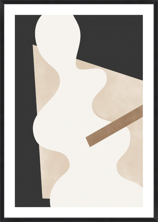 Beige Graphic Curves Wall Art